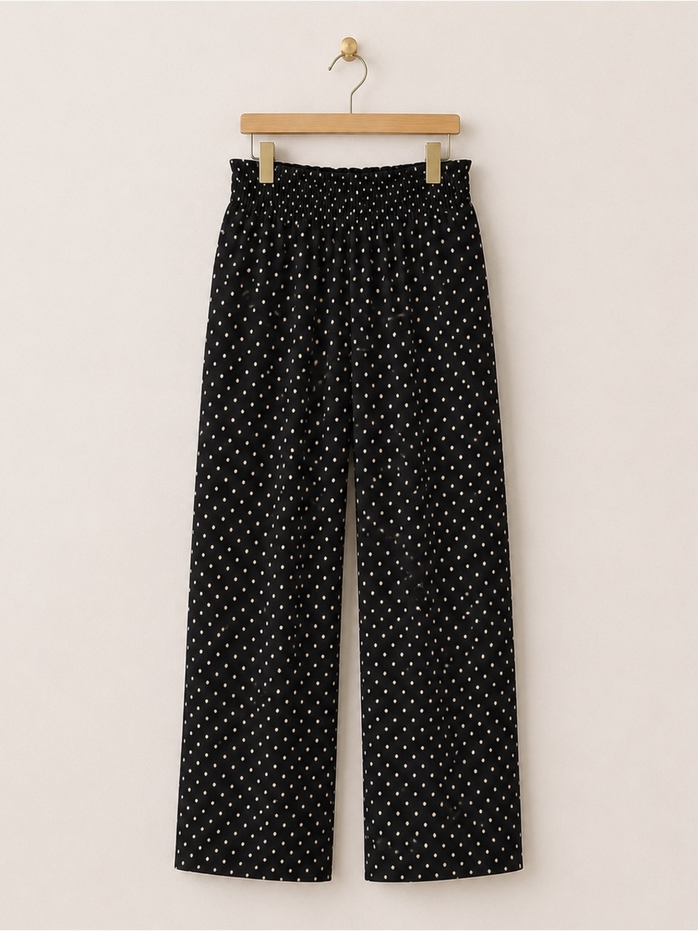 VTG Carole Little Polka Dot Wide Leg Rayon Pants Germany Fabric Made in USA 12